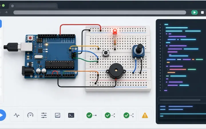 Arduino Simulator Online: Build Your First LED, Button, and Buzzer Circuits