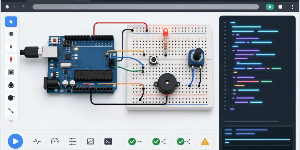 Arduino Simulator Online: Build Your First LED, Button, and Buzzer Circuits