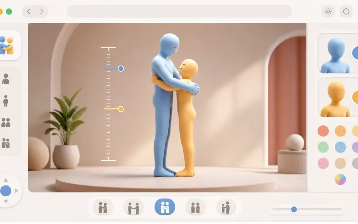 Hug Simulator Guide: Height Difference, Poses, and Shareable Scenes