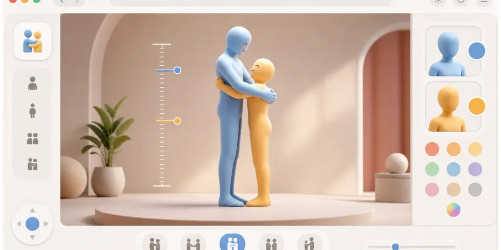 Hug Simulator Guide: Height Difference, Poses, and Shareable Scenes