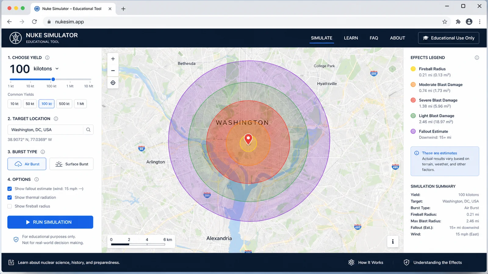 Nuke Simulator preview showing the browser simulator interface and result - Nuke Simulator Runs in browser